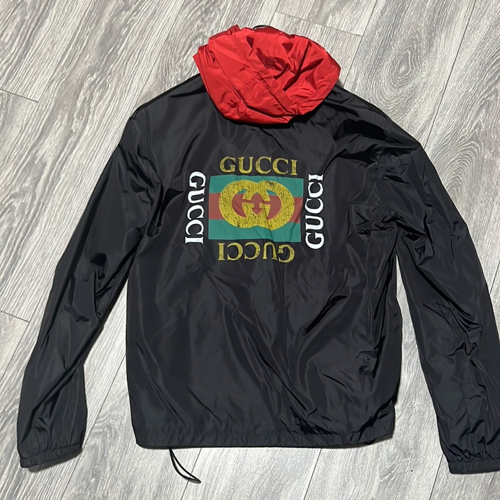 Men's Gucci Box Logo Nylon Windbreaker Jacket